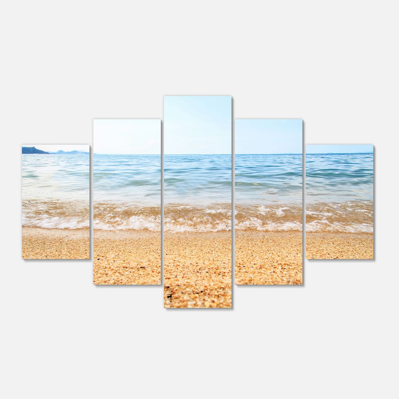 Designart - Blue Seashore with Pebble Stones - Modern Seascape Canvas Artwork